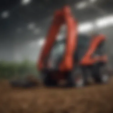 Maintenance Practices for Nortrac Loader Nortrac loader being maintained, emphasizing importance of upkeep