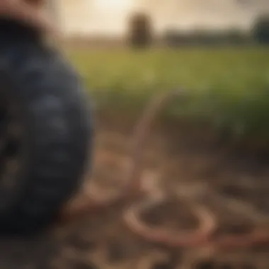 One-inch fuel delivery hose in a field illustrating its application in agricultural fuel transfer.