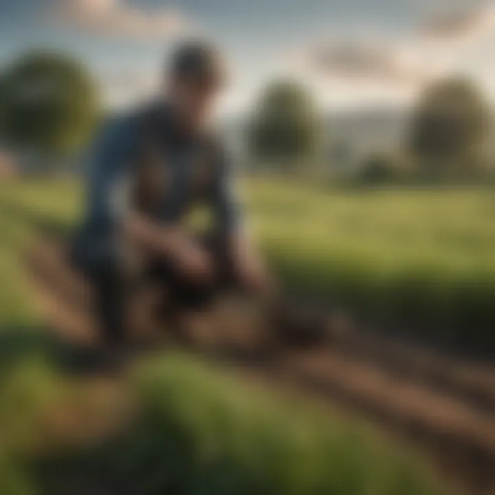 Agricultural expert discussing rye grass planting techniques