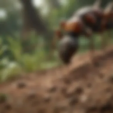 Understanding Ant Behavior for Effective Control An infographic illustrating the behavioral patterns of ants in their habitat