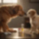 Canine patient receiving medication