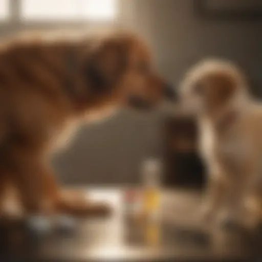 Canine patient receiving medication