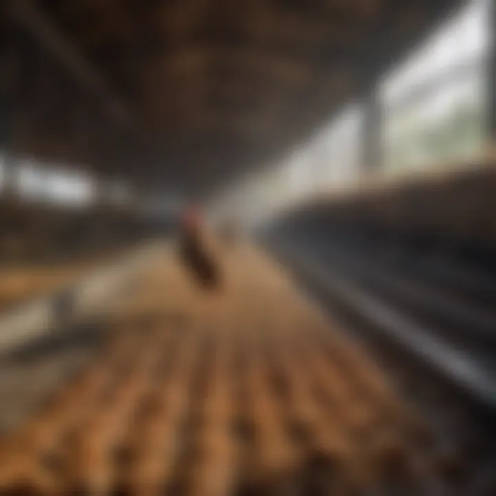 Installation of poultry mats in a barn