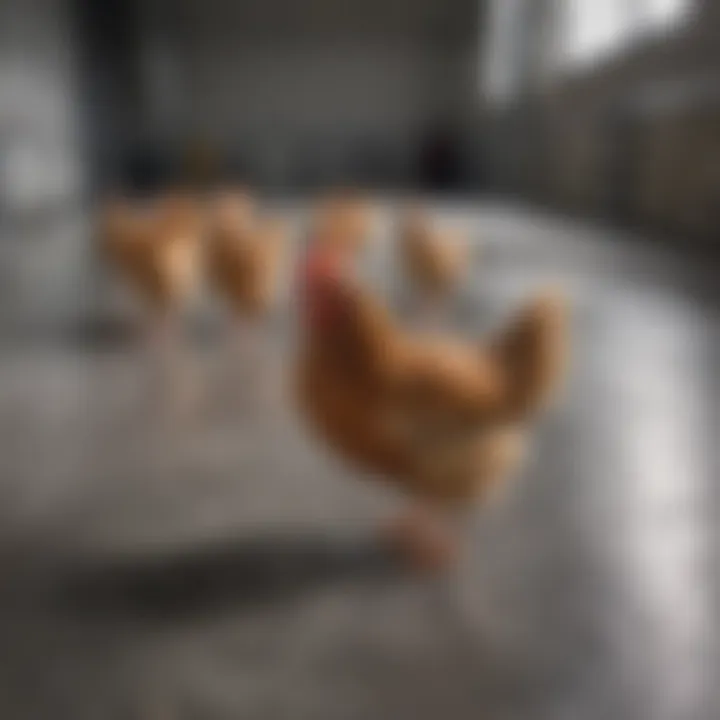 Close-up view of clean and hygienic poultry plastic flooring