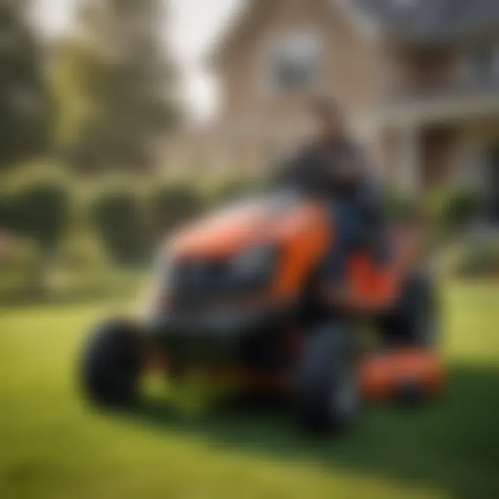 Powerful riding lawn mower designed for large properties