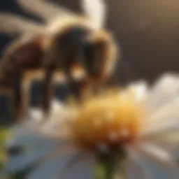 Close-up of a bee pollinating a flower