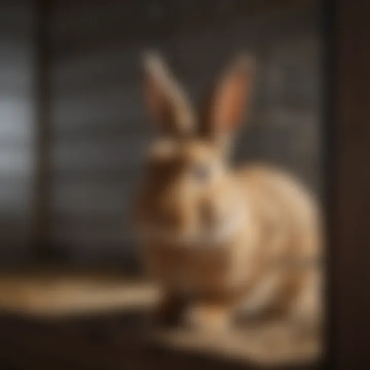 Interior of a stackable bunny cage demonstrating animal comfort and accessibility