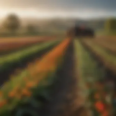 A diverse array of crops flourishing in a field