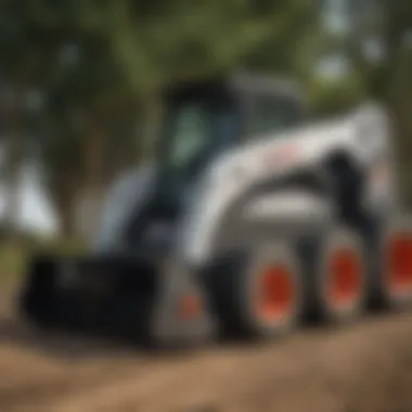 Close-up of technical specifications of a skid steer mower