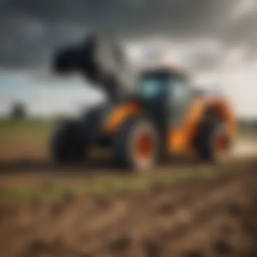 A state-of-the-art telehandler in an agricultural field