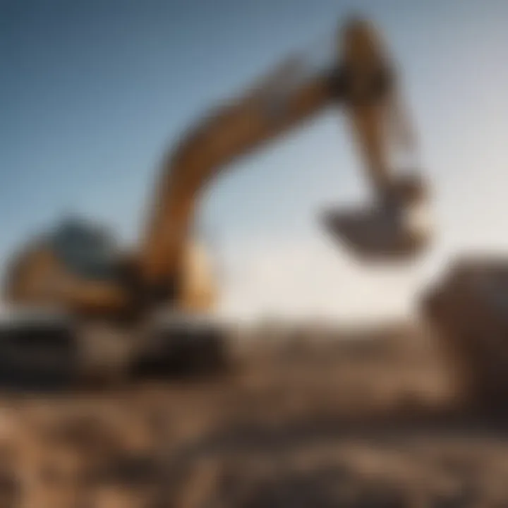 Operator skillfully maneuvering excavator