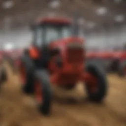 A wide view of a vibrant Tennessee tractor auction.