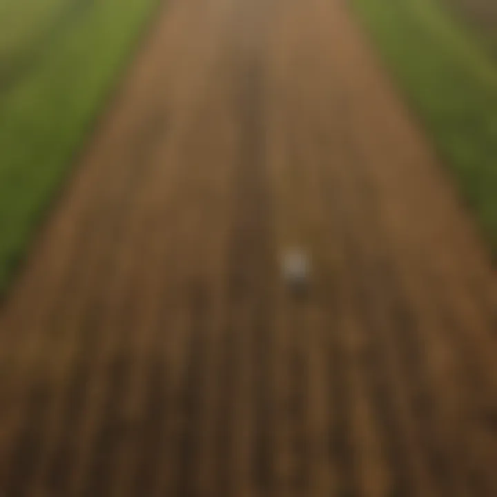 Aerial view of fields demonstrating diverse crop patterns amid climate variability