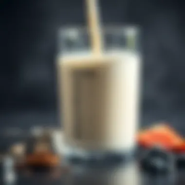 Nutritional breakdown of milk in a glass