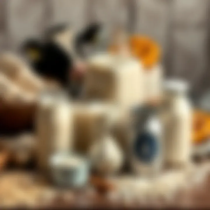 Diverse dairy products illustrating the versatility of milk