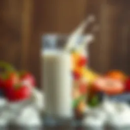 Nutritional breakdown of milk showcasing vitamins and minerals