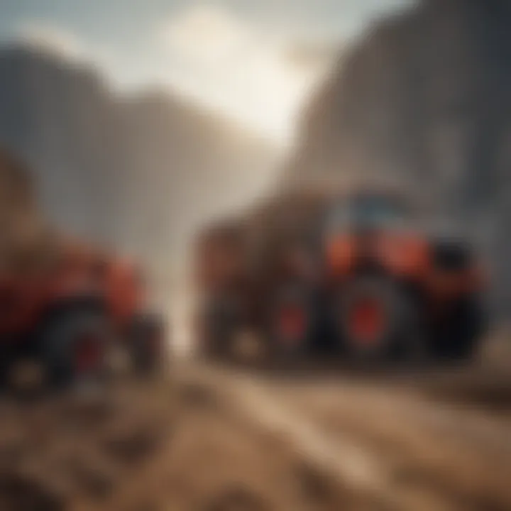 Rock truck in a farming environment