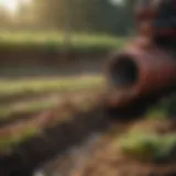 Illustration of a worm casting separator in an agricultural setting
