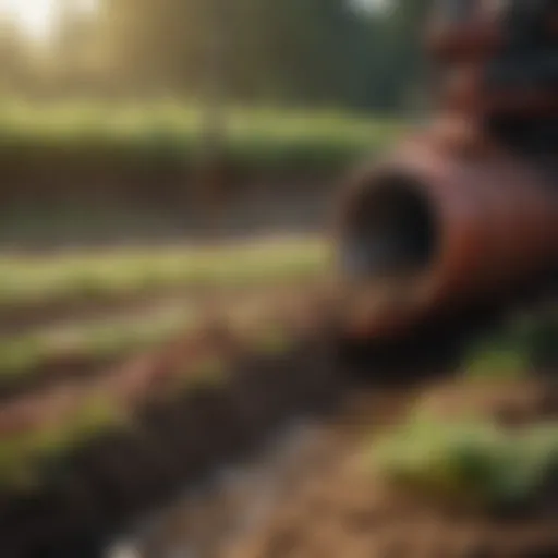 Illustration of a worm casting separator in an agricultural setting