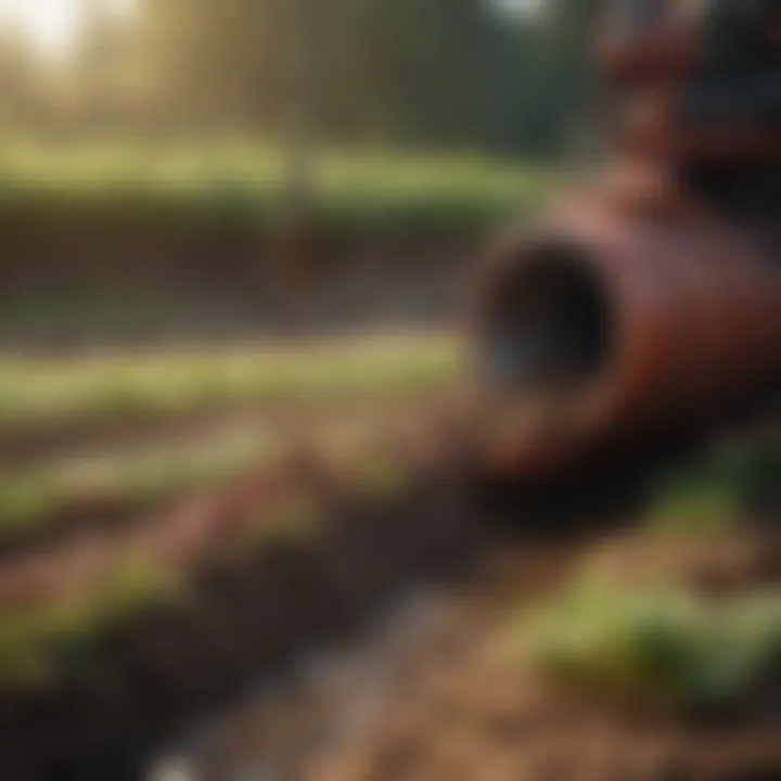Illustration of a worm casting separator in an agricultural setting
