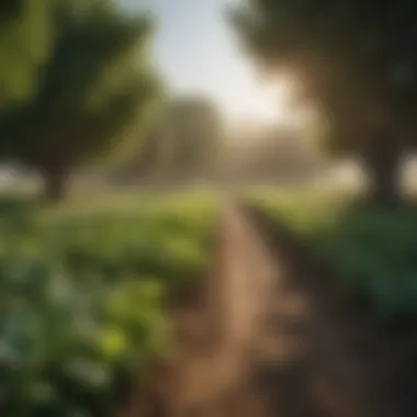 A lush agricultural landscape demonstrating sustainable practices