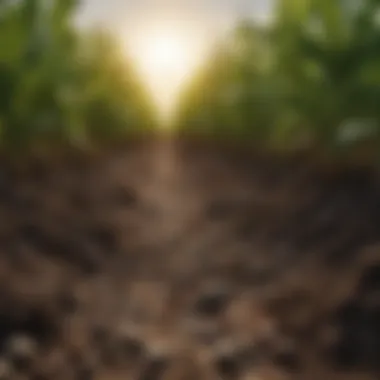 Healthy Crops Thriving in Managed Soil Healthy crops thriving in well-managed soil