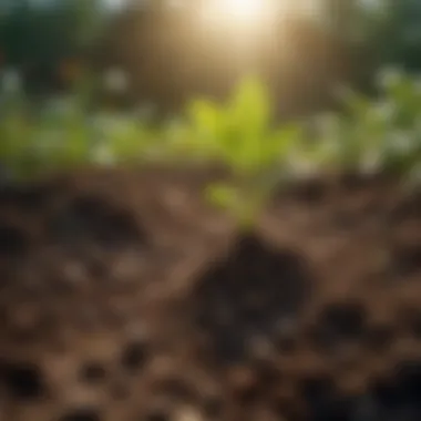 Nutrient-rich Soil Supporting Plant Growth Nutrient-rich soil supporting vibrant plant growth