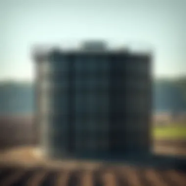 Upright Water Tank Design Overview An intricate design layout of an upright water tank used in agriculture