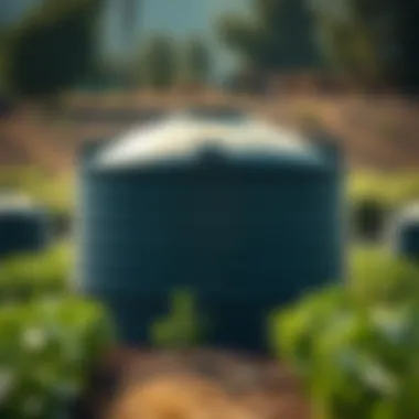 Upright Tanks in Sustainable Farming Sustainable farming practice using upright water tanks