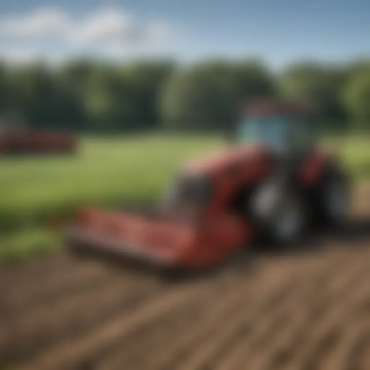 Titan Attachments Brush Hog in action on a farm field