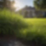 Lush green lawn featuring Zoysia grass in sunlight