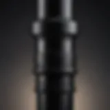 Close-up view of a black water pipe showcasing its sturdy construction