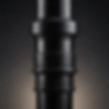 Sturdy Construction of Black Water Pipe Close-up view of a black water pipe showcasing its sturdy construction
