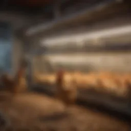 A modern chicken brooder setup showcasing temperature control and space efficiency.