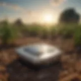 High-tech climate sensor in a field