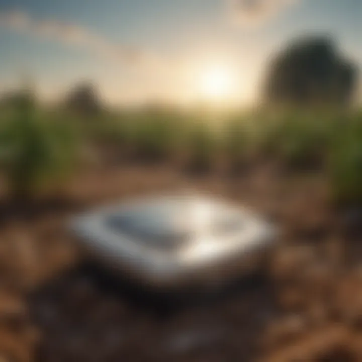 High-tech climate sensor in a field