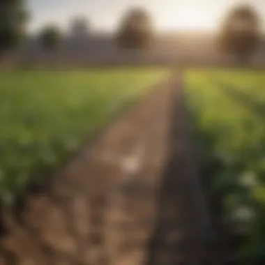 Visual representation of an efficient drip irrigation setup in a field