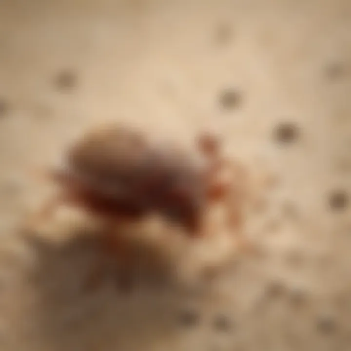 Close-up of bed bug powder granules highlighting texture and formulation