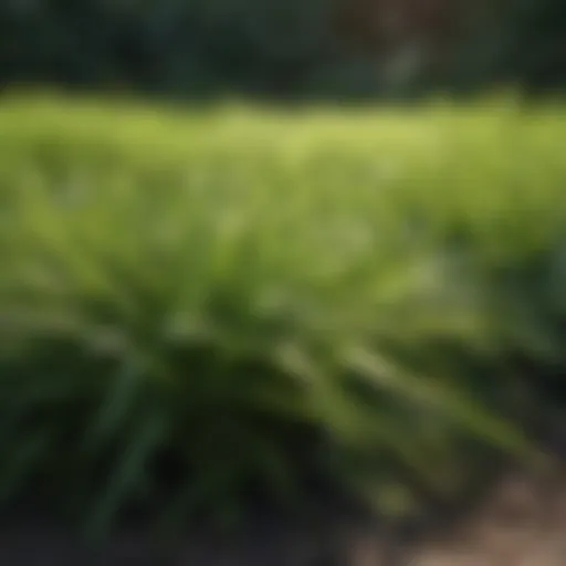Healthy Zoysia grass in a lush green lawn