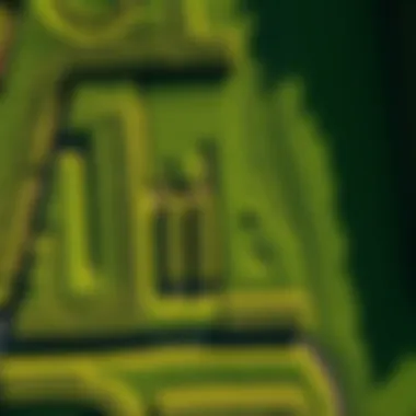 An aerial view of a sustainable agricultural landscape with fairway lawns