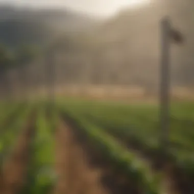 Illustration of birds attempting to access crops protected by galvanized wire mesh.