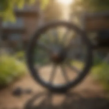 Illustration showing maintenance tools and practices for garden cart wheels