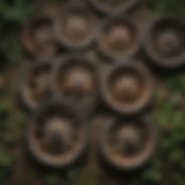 Comparison of Different Types of Garden Cart Wheels Various types of garden cart wheels arranged for comparison based on size and material