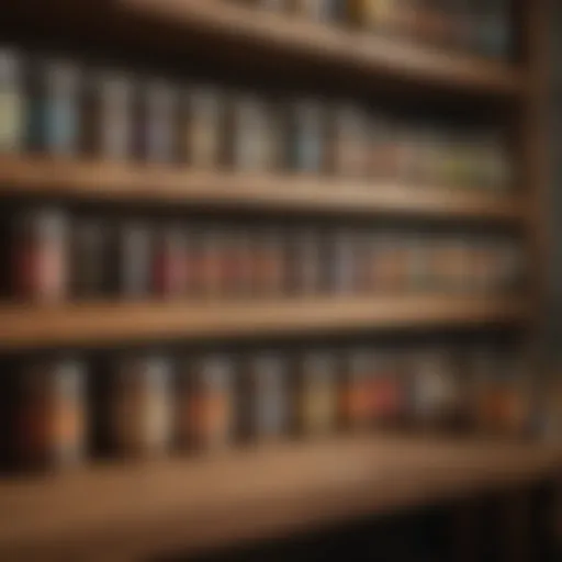 A range of horse dewormer products on a wooden shelf