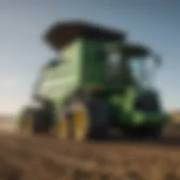 Close-up view of John Deere combine concave design