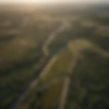 Aerial Perspective of Texas Land Aerial view of sprawling Texas land