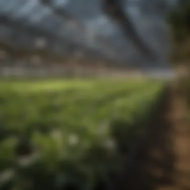 LED lighting setup in an agricultural greenhouse