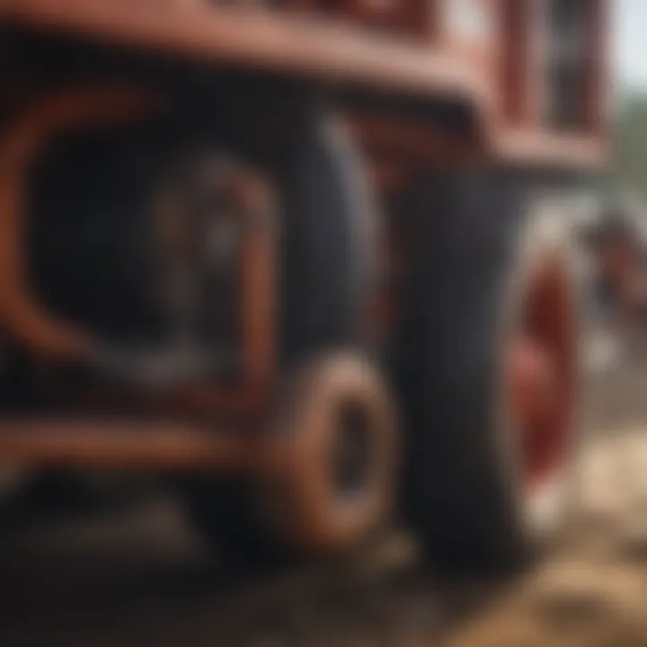 Close-up of the vacuum mechanism of a manure truck