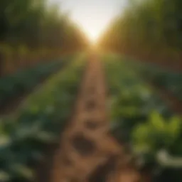 An overview of a vibrant agricultural landscape showcasing diverse crops