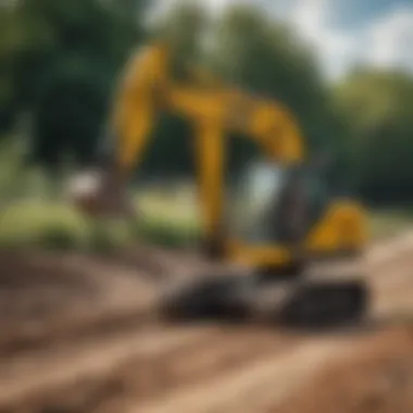 Demonstration of safety protocols with a mini excavator